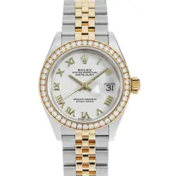 ROLEX DATEJUST BEZEL DIAMOND 279383RBR WHITE ROME RANDOM NUMBER SECOND HAND ...