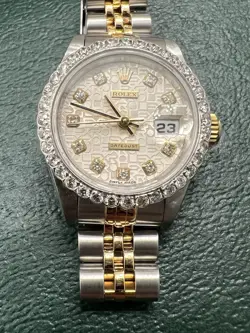 ROLEX OP DATEJUST 69173 WOMEN'S WATCH DIAMOND DIAL/BEZEL, 26MM