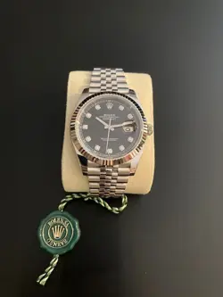 NEW 2024 ROLEX DATEJUST II 41MM 126334 SS JUBILEE DIAMOND BLACK DIAL