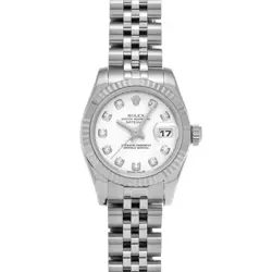 ROLEX DATEJUST 179174G WHITE/DIAMOND WATCH 681891