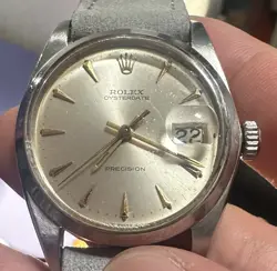 ROLEX 6694 34MM OYSTERDATE PRECISION ARROW DIAL VINTAGE WATCH STAINLESS STEEL