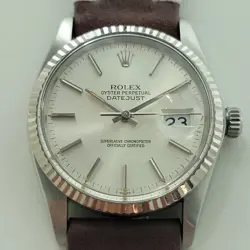ROLEX DATEJUST 16014 36MM 18K WHITE GOLD SS MENS VINTAGE AUTOMATIC 1980S RA588