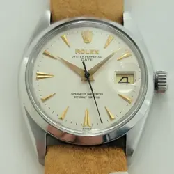 ROLEX OYSTER PERPETUAL DATE REF 1500 35MM MENS VINTAGE AUTOMATIC 1960S RA600