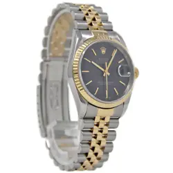Rolex Datejust 36mm Steel and Yellow Gold Black 16233 *2 YEAR WARRANTY* #2018-1