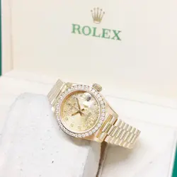 ROLEX 26MM 18K YG CHAMPAGNE JUBILEE DIAMONDS DATEJUST REF: 69178 (W SERIES)