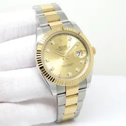 ROLEX 126333 DATEJUST 41 18K/SS WITH CHAMPAGNE DIAMOND DIAL ON OYSTER