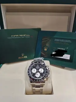 2024 UNWORN STICKERS ROLEX DAYTONA 126529LN 'LE MANS' WHITE GOLD BLACK DIAL
