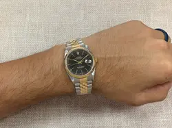 GOLD/STEEL BLACK DIAL