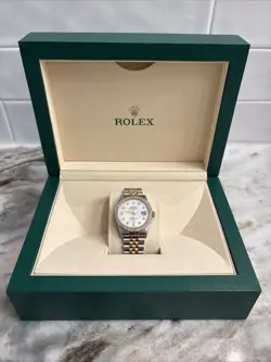 ROLEX WOMENS DATEJUST WATCH 18KY & MOP DIAMOND DIAL & BEZEL 36MM.