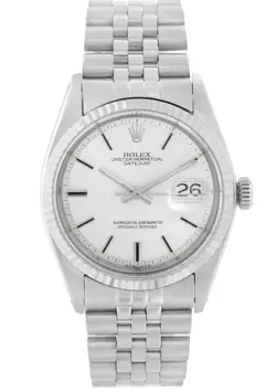 ROLEX DATEJUST !601 AUTO STAINLESS STEEL SILVER DIAL MEN'S WATCH  36MM