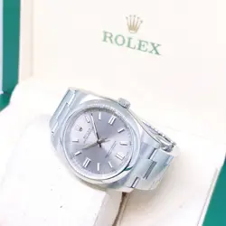 ROLEX 36MM RHODIUM BATONS DIAL OYSTER PERPETUAL REF: 116000 (BOX & CERT-2019)