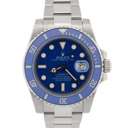 2022 RSC ROLEX SUBMARINER 40MM BLUE 18K WHITE GOLD SMURF CERAMIC 116619 LB BOX