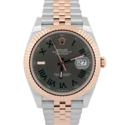 2025 PAPERS ROLEX DATEJUST 41MM WIMBLEDOM RHODIUM 18K STEEL JUBILEE 126331 BOX