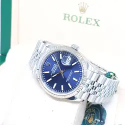 ROLEX 36MM OYSTER PERPETUAL BLUE BATONS DIAL DATEJUST REF: 126234 (2019)