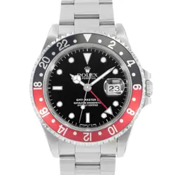 ROLEX GMT-MASTER II 16710 COKE BLACK INDEX STEEL OYSTER MENS WATCH