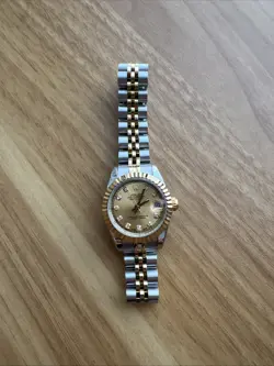 ROLEX 69173 WOMEN'S OYSTER PERPETUAL DATE-JUST WATCH WITH DIAMONDS