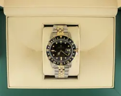 1979 ROLEX GMT-MASTER 16753 BLACK NIPPLE DIAL TT 18KT JUBILEE NO PAPERS 40MM