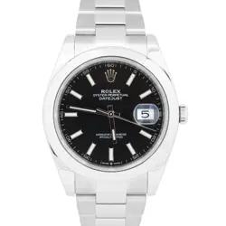 JULY 2025 NEW UNWORN PAPERS ROLEX DATEJUST 41MM BLACK OYSTER WATCH 126300 BOX