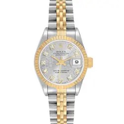 ROLEX DATEJUST STEEL YELLOW GOLD ANNIVERSARY DIAMOND WATCH 69173