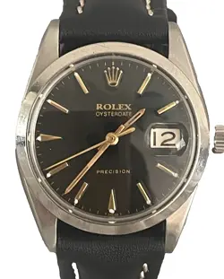 VINTAGE  ROLEX  OYSTERDATE  PRECISION  6694 BLACK DIAL  MEN WATCH  