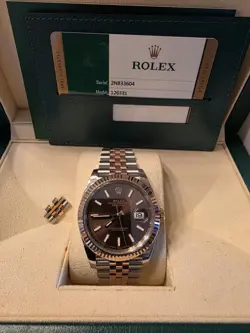 ROLEX DATEJUST 41 TWO TONE STEEL ROSE GOLD CHOCOLATE DIAL 126331