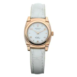 ROLEX 5310 CELLINI CESTELLO 18K ROSE GOLD/LEATHER 26MM MANUAL WIND WOMEN'S WATCH