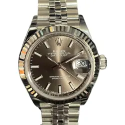 ROLEX DATEJUST 28 SLATE 29174 STAINLESS STEEL X WHITE GOLD LADIES #OKW076