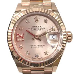 ROLEX DATEJUST 28 279175 PINK GOLD/DIAMOND INDEX AUTOMATIC LADIES #OKW006