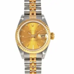 ROLEX 68173 DATEJUST E SERIES (1990– ) GOLD DIAL FLUTED BEZEL LADIES' #GP067