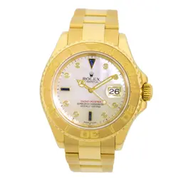 ROLEX 18K YELLOW GOLD 40MM YACHT-MASTER 16628 FACTORY MOP DIAL WARRANTY BOX