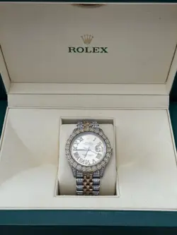 ROLEX MEN'S OYSTER PERPETUAL DATEJUST 41MM AUTOMATIC WRISTWATCH WITH DIAMONDS