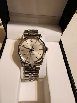 ROLEX VINTAGE SILVER OYSTER BRACELET WITH SILVER BEZEL