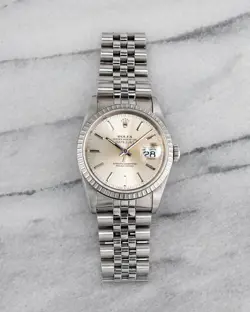VINTAGE ROLEX DATEJUST 1989 REFERENCE 16220 SILVER DIAL QUICKSET DATE 36MM