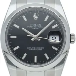 ROLEX OYSTER PERPETUAL DATE 34 WATCH 115200(G) STAINLESS STEEL MENSWATCH BLA...