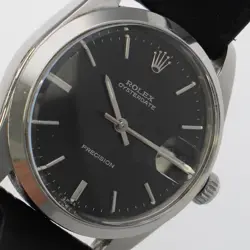 ROLEX 6694 Oyster date black SS/leather MN