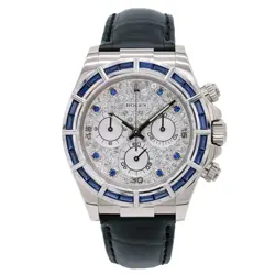 ROLEX DAYTONA 116589SACI 18K WHITE GOLD SAPPHIRE PAVE DIAMOND DIAL WATCH