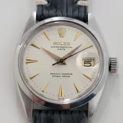 ROLEX OYSTER PERPETUAL DATE REF 1500 35MM MENS VINTAGE AUTOMATIC 1960S RA600B