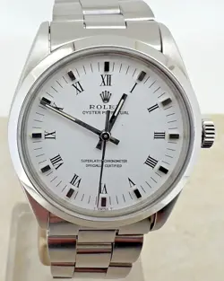 ROLEX 1002 MEN’S WATCH OYSTER PERPETUAL AUTO 34MM STEEL ROMAN DIAL 1989 SERVICED