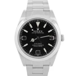 PAPERS ROLEX EXPLORER I BLACK MK1 STEEL 39MM AUTOMATIC OYSTER WATCH 214270 BOX