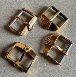 LOT OF 4 RARE VINTAGE ORIG 1950'S ROLEX 14K GOLD 16MM BUCKLES
