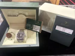 ROLEX OYSTER PERPETUAL 116000 36MM, PINK MARKERS, BLACK DIAL WATCH