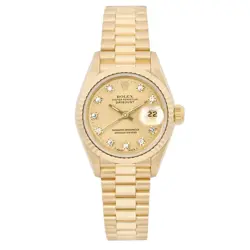ROLEX PRESIDENT 18K YELLOW GOLD CHAMPAGNE DIAMOND DIAL AUTOMATIC WATCH 69178G