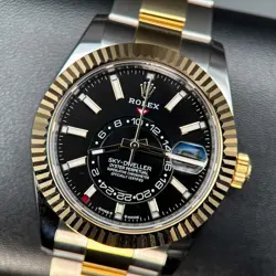 ROLEX SKY-DWELLER 336933 YELLOW GOLD & STEEL BLACK DIAL 42MM WATCH - 2025