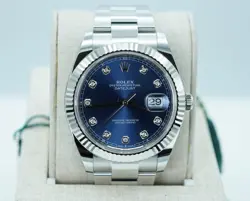 ROLEX 126334 DATEJUST 41 FLUTED BEZEL BLUE DIAMOND DIAL OYSTER BAND 2025