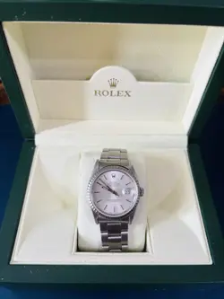 ROLEX 16220 SS DATEJUST 36MM OYSTER PERPETUAL OYSTER BAND. TIED BAND