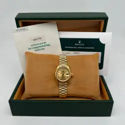 ROLEX PRESIDENT DATEJUST 69178 26MM 18K YELLOW GOLD ROMAN CHAMPAGNE DIAL WATCH