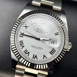 ROLEX DATEJUST 41MM 126334 WHITE ROMAN DIAL AUTOMATIC WATCH - 2024