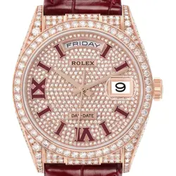 ROLEX PRESIDENT DAY-DATE ROSE GOLD DIAMOND MENS WATCH 128155 UNWORN