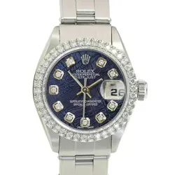 ROLEX DATEJUST LADIES STAINLESS STEEL DIAMOND WATCH BLUE METEORITE OYSTER 26MM