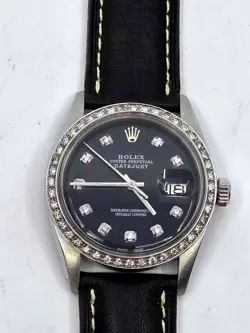 ROLEX OYSTER  DATEJUST AUT. MENS WATCH 36MM REF#1601 DIAMOND BEZEL RUNS   D020